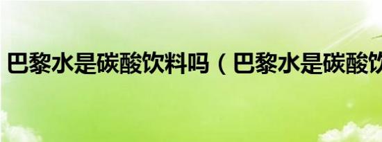 巴黎水是碳酸饮料吗（巴黎水是碳酸饮料吗）