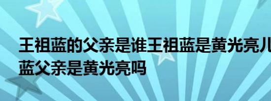 王祖蓝的父亲是谁王祖蓝是黄光亮儿子 王祖蓝父亲是黄光亮吗
