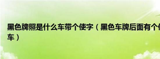 黑色牌照是什么车带个使字（黑色车牌后面有个使字是什么车）