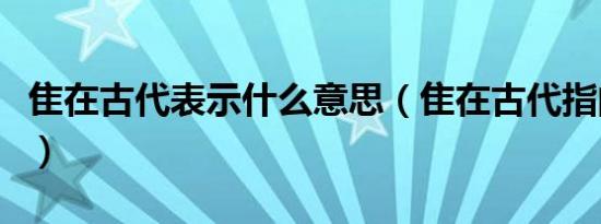 隹在古代表示什么意思（隹在古代指的是什么）