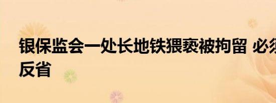 银保监会一处长地铁猥亵被拘留 必须做深刻反省