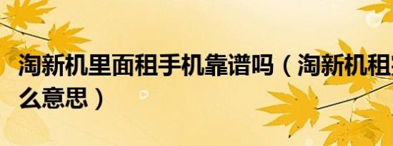 淘新机里面租手机靠谱吗（淘新机租完即送什么意思）
