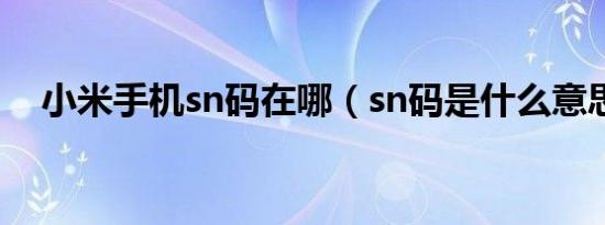 小米手机sn码在哪（sn码是什么意思啊）
