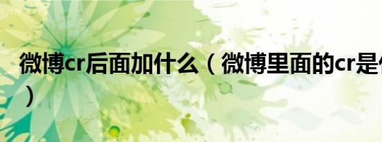微博cr后面加什么（微博里面的cr是什么意思）