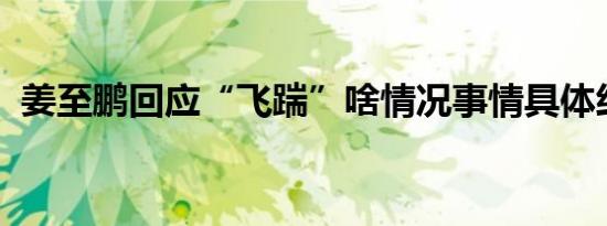 姜至鹏回应“飞踹”啥情况事情具体经过是
