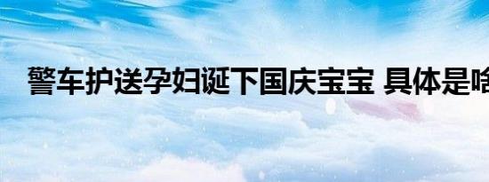 警车护送孕妇诞下国庆宝宝 具体是啥情况