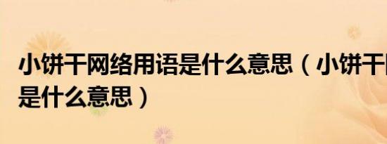 小饼干网络用语是什么意思（小饼干网络用语是什么意思）