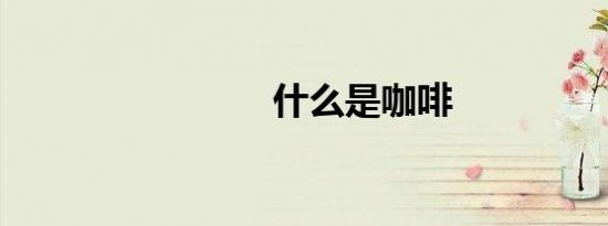 什么是咖啡