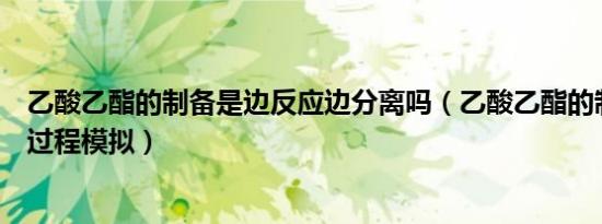 乙酸乙酯的制备是边反应边分离吗（乙酸乙酯的制备及分离过程模拟）