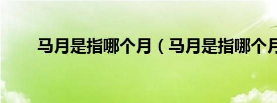 马月是指哪个月（马月是指哪个月）