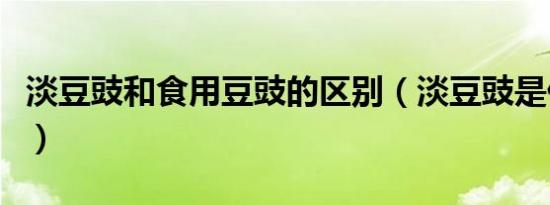 淡豆豉和食用豆豉的区别（淡豆豉是什么东西）