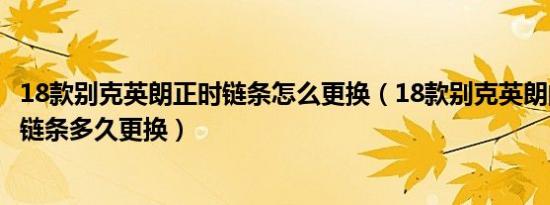 18款别克英朗正时链条怎么更换（18款别克英朗的发动正时链条多久更换）
