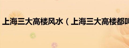 上海三大高楼风水（上海三大高楼都叫什么）