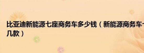 比亚迪新能源七座商务车多少钱（新能源商务车七座车有哪几款）