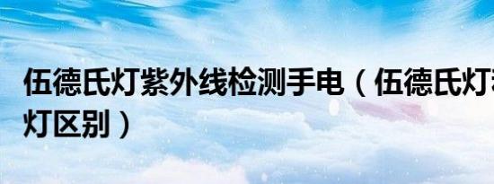 伍德氏灯紫外线检测手电（伍德氏灯和紫外线灯区别）