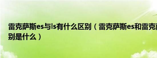 雷克萨斯es与ls有什么区别（雷克萨斯es和雷克萨斯ls的区别是什么）