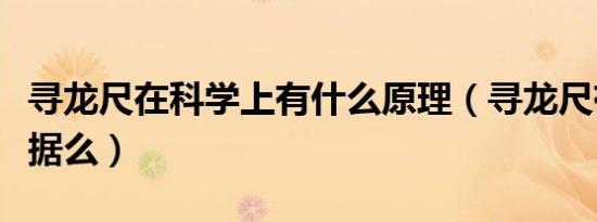 寻龙尺在科学上有什么原理（寻龙尺有科学根据么）