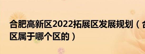 合肥高新区2022拓展区发展规划（合肥高新区属于哪个区的）