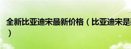 全新比亚迪宋最新价格（比亚迪宋是款什么车）