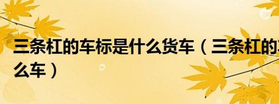 三条杠的车标是什么货车（三条杠的车标是什么车）