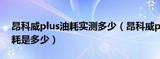 昂科威plus油耗实测多少（昂科威plus的油耗是多少）