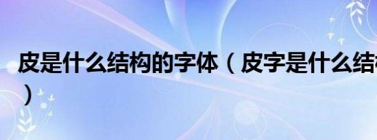 皮是什么结构的字体（皮字是什么结构的字体）