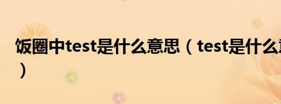 饭圈中test是什么意思（test是什么意思饭圈）