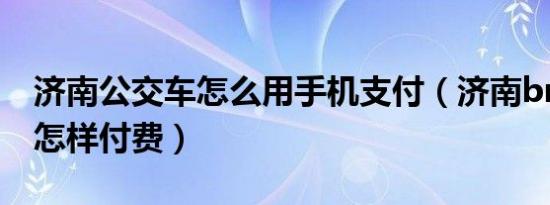 济南公交车怎么用手机支付（济南brt公交车怎样付费）