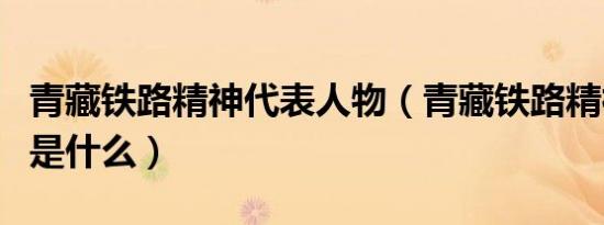 青藏铁路精神代表人物（青藏铁路精神的内涵是什么）