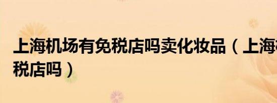 上海机场有免税店吗卖化妆品（上海机场有免税店吗）