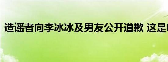 造谣者向李冰冰及男友公开道歉 这是啥情况