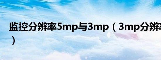 监控分辨率5mp与3mp（3mp分辨率是多少）