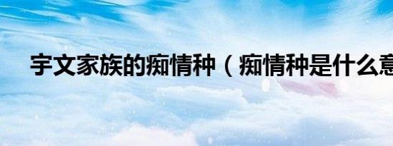 宇文家族的痴情种（痴情种是什么意思）
