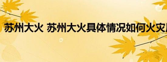 苏州大火 苏州大火具体情况如何火灾原因是