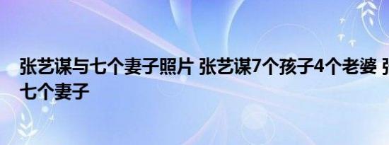 张艺谋与七个妻子照片 张艺谋7个孩子4个老婆 张艺谋有哪七个妻子