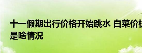 十一假期出行价格开始跳水 白菜价机票具体是啥情况