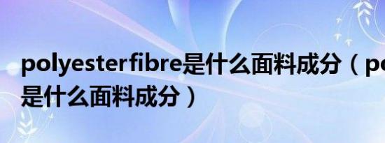 polyesterfibre是什么面料成分（polyester是什么面料成分）