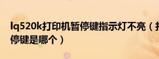 lq520k打印机暂停键指示灯不亮（打印机暂停键是哪个）