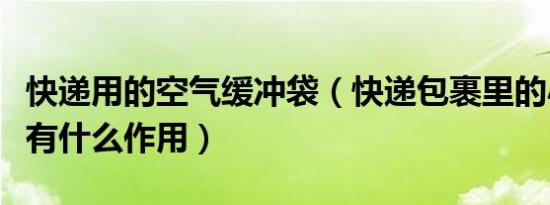 快递用的空气缓冲袋（快递包裹里的小空气袋有什么作用）