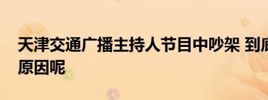 天津交通广播主持人节目中吵架 到底是什么原因呢