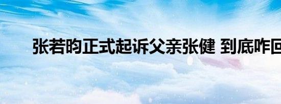 张若昀正式起诉父亲张健 到底咋回事