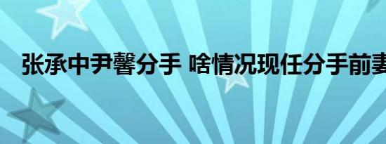 张承中尹馨分手 啥情况现任分手前妻祝福