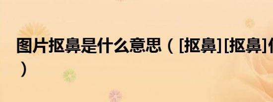 图片抠鼻是什么意思（[抠鼻][抠鼻]什么意思）