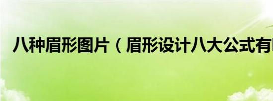 八种眉形图片（眉形设计八大公式有哪些）