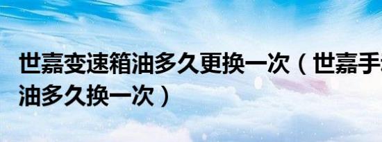 世嘉变速箱油多久更换一次（世嘉手动变速箱油多久换一次）
