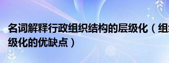 名词解释行政组织结构的层级化（组织结构层级化的优缺点）