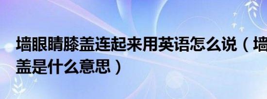 墙眼睛膝盖连起来用英语怎么说（墙 眼睛 膝盖是什么意思）