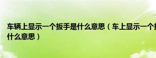 车辆上显示一个扳手是什么意思（车上显示一个扳手图案是什么意思）