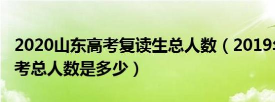2020山东高考复读生总人数（2019年山东高考总人数是多少）