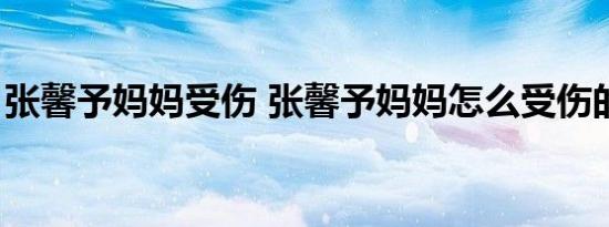 张馨予妈妈受伤 张馨予妈妈怎么受伤的（图）